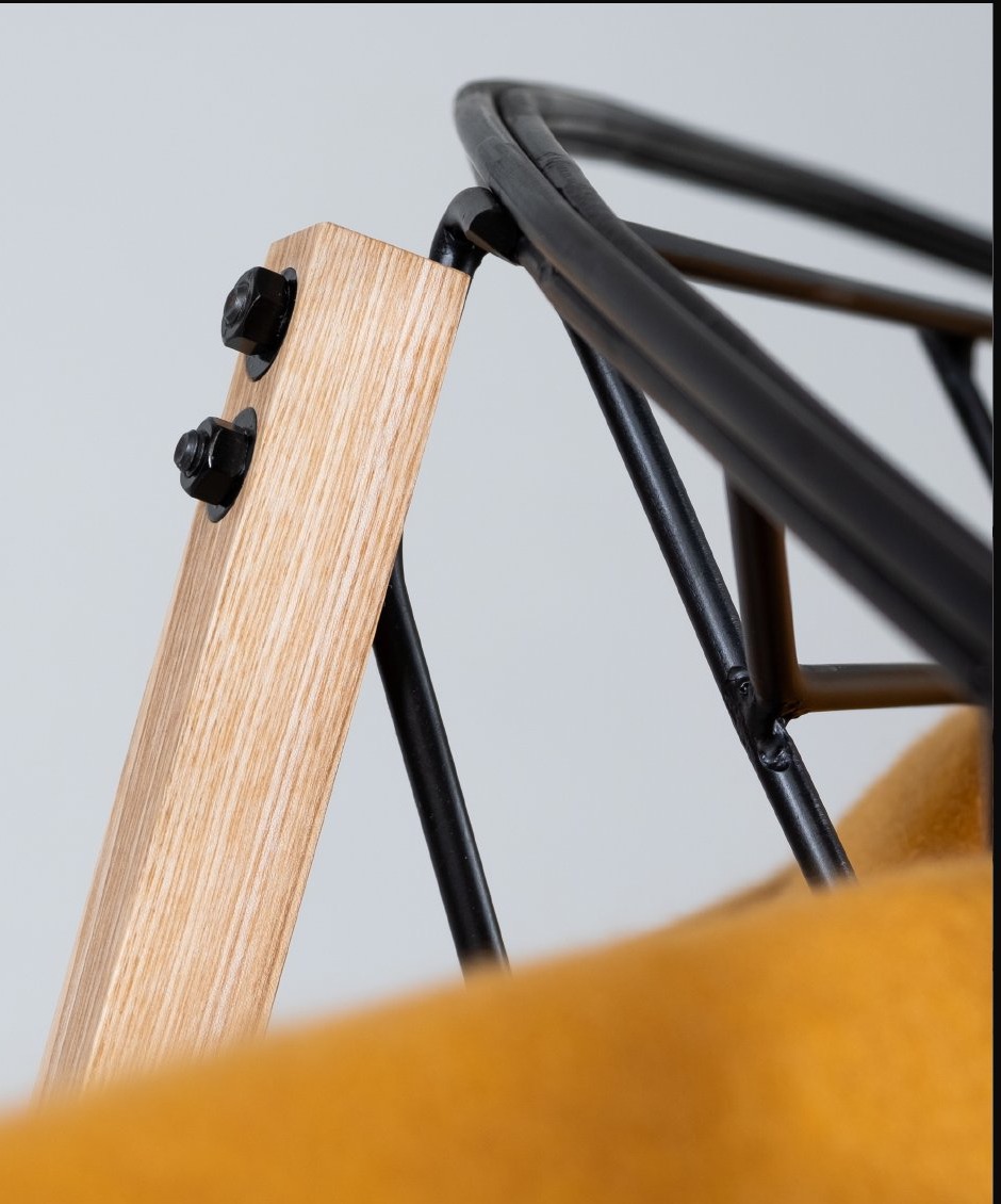 WIG — ash wood and steel joint detail